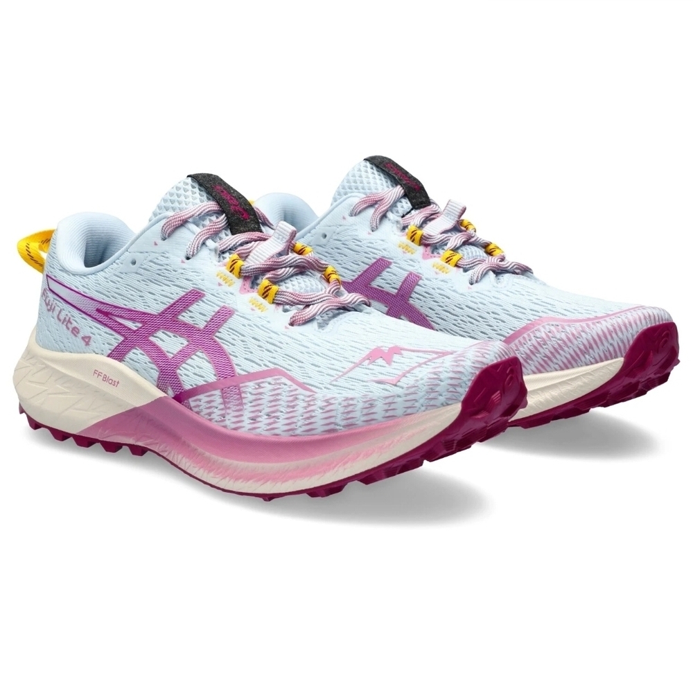Asics Blue and Pink Athletic Shoes with Cushioning Technology